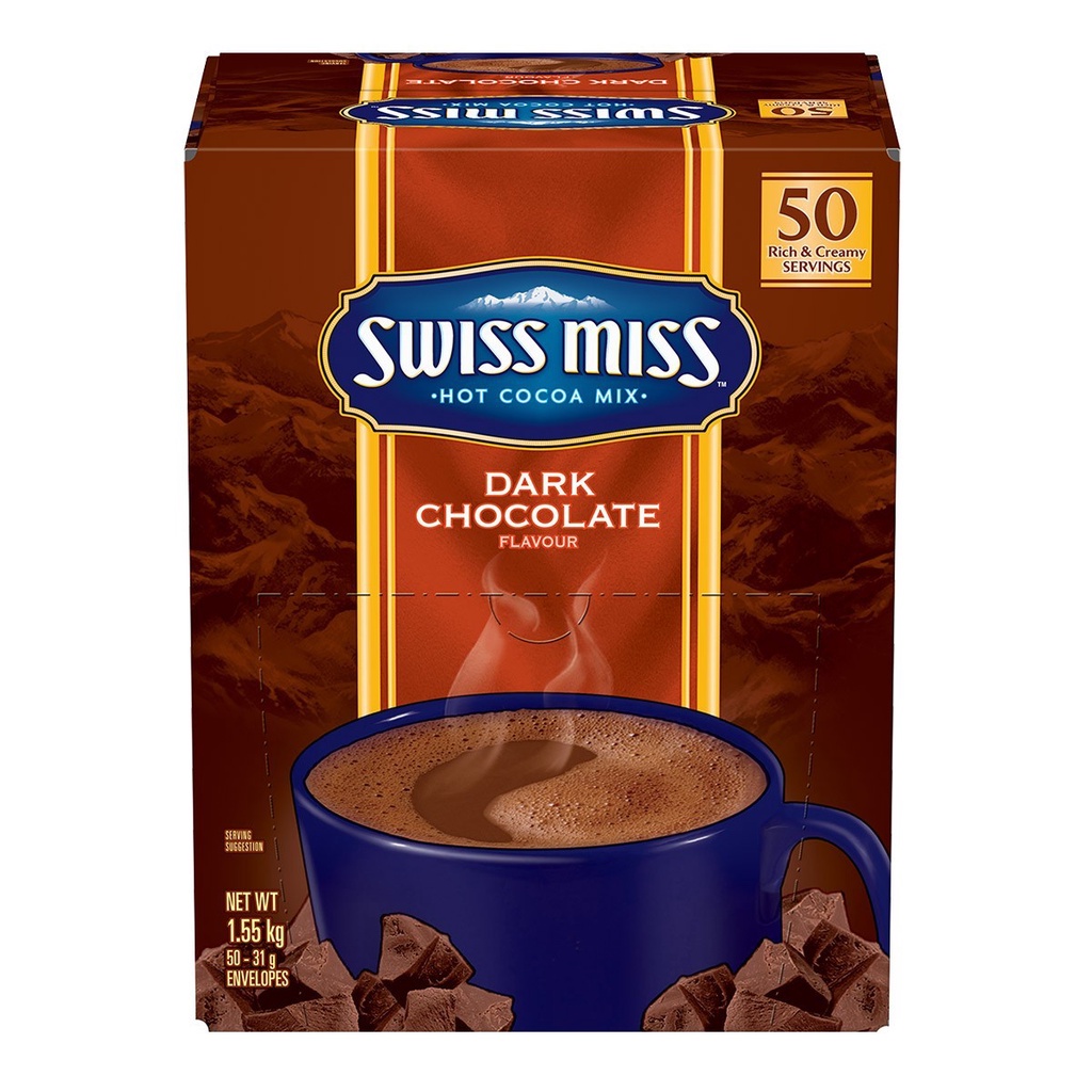 Bột Cacao pha sẵn Swiss Miss Dark Chocolate thùng 50 gói