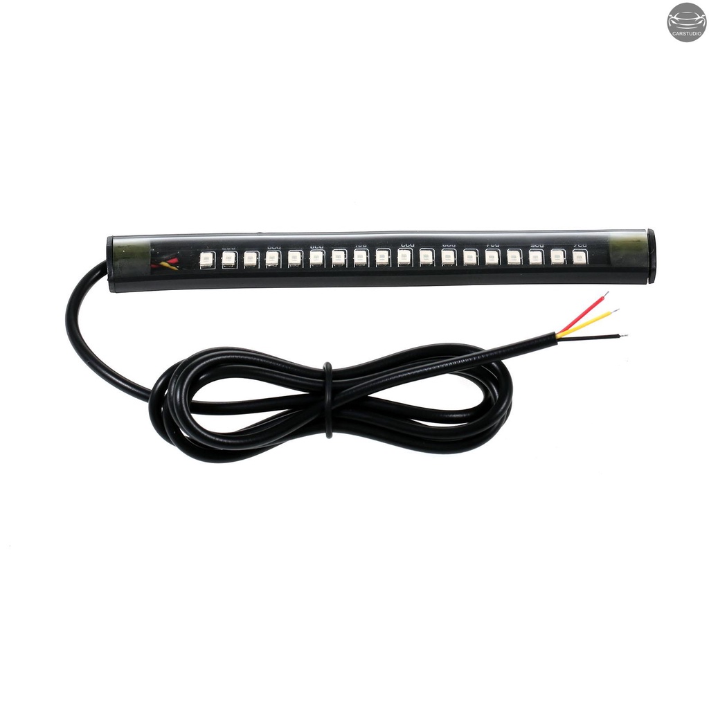 [CARTW] 12v 1Pcs 通用 18 LED 燈條、摩托車轉向信號燈、尾拖車剎車剎車燈柔性 LED 牌照燈