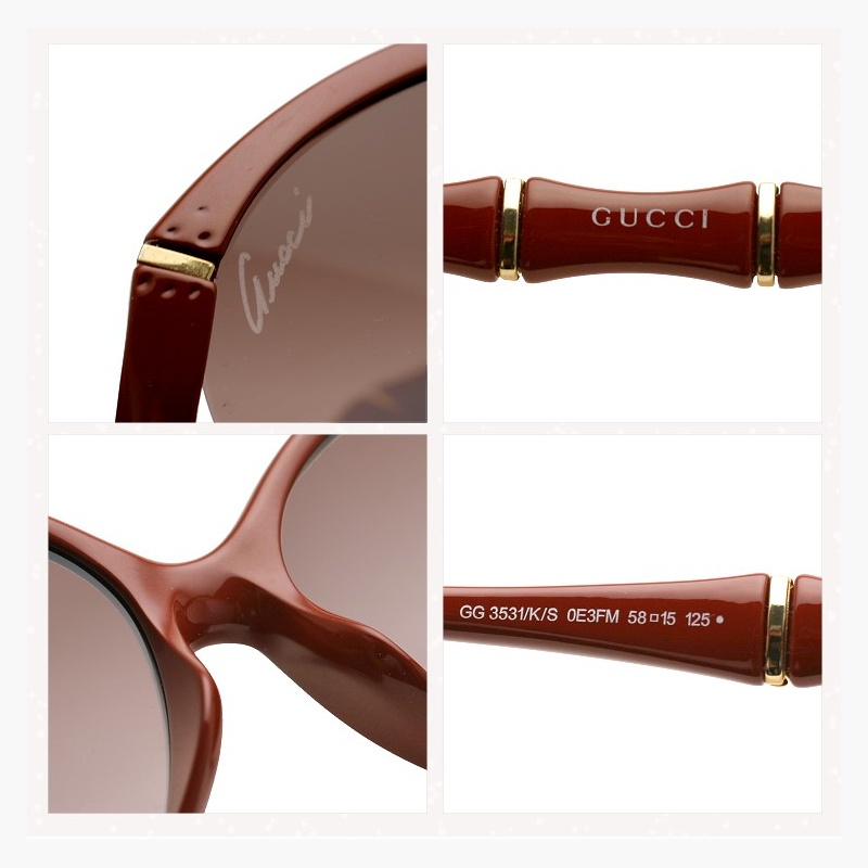 GUCCI GG3531/K/S 古馳太陽眼鏡｜經典款竹節設計女士大框墨鏡女生品牌太陽眼鏡框【幸子眼鏡】 | 蝦皮購物