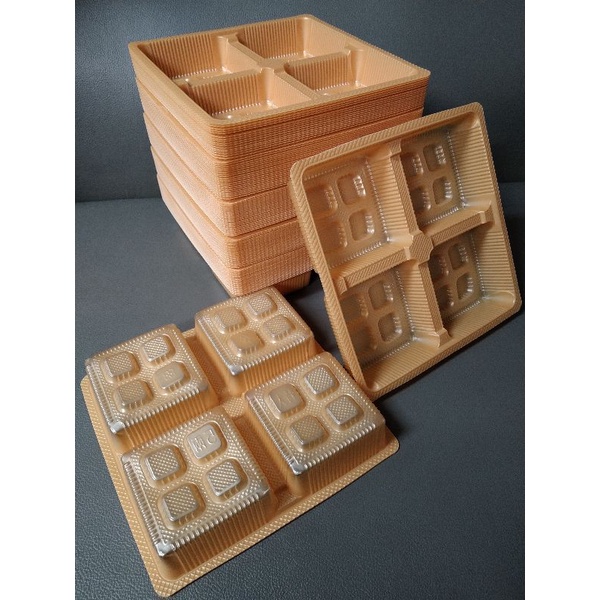 🔥MIT塑膠盒專賣🔥4粒綠豆凸 4粒特大 塑膠內襯 手工餅乾盒 塑膠盒