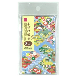 【京賀生活館】 現貨 日本 大創 和風紅包袋 3090 友禪紋 8枚入 紅包袋 信封袋 禮金袋 祝儀袋 DAISO