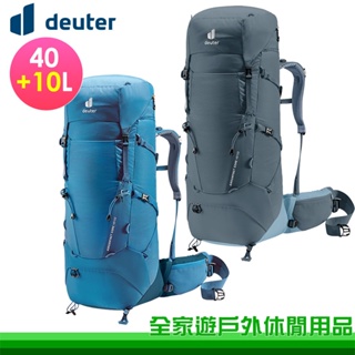 【全家遊】Deuter 德國 AIRCONTACT CORE 40+10L 拔熱式登山背包 黑/水藍 藍 3350122
