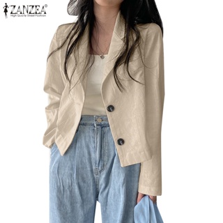 Zanzea 女式韓版時尚優雅系扣休閒翻領西裝外套
