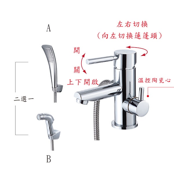 法拉利FALALI新世代雙陶瓷心溫控水龍頭TD-86-A蓮蓬頭 TD-86-B沖洗器