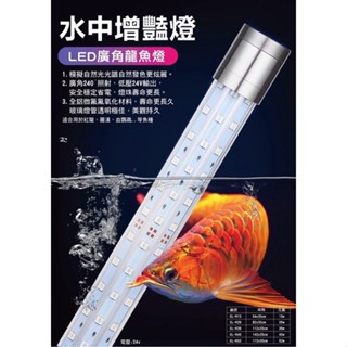 魚苓水族【水中增豔燈】 最新款 LED 水中燈 血鸚鵡 龍魚 增艷(三排燈珠) 水陸兩用 金魚燈 龍魚神燈