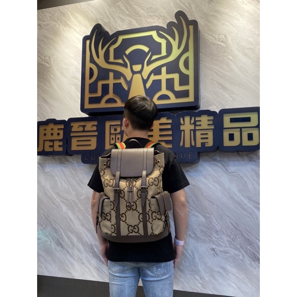 鹿晉歐美精品🦌 Gucci 古馳 竹節老花後背包