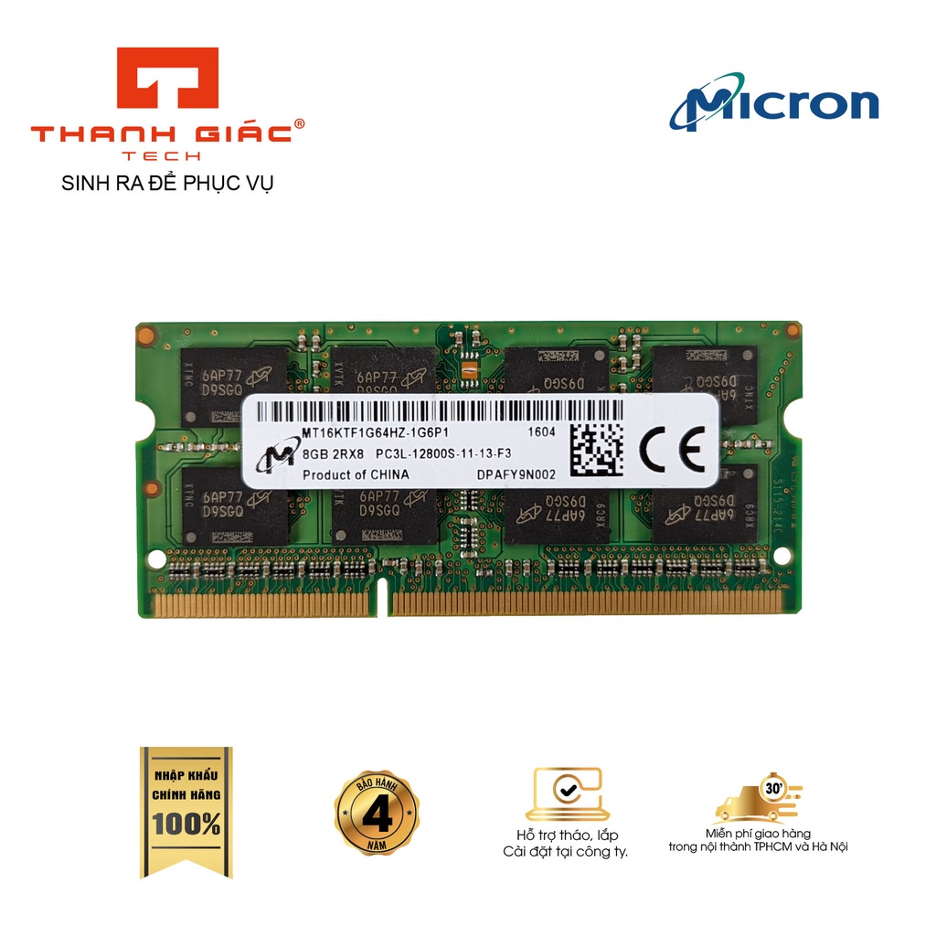 筆記本電腦 RAM DDR3L 微米 4GB / 8GB Bus 1600 進口商品 -
