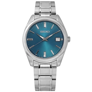 SEIKO 精工 / 簡約風格 藍寶石水晶玻璃 日期 防水 不鏽鋼手錶 湖水藍色 / 6N52-00A0U / 40mm