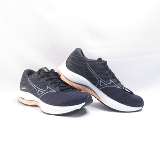 Mizuno WAVE RIDER 26 女 慢跑鞋 緩衝型 4E楦 J1GD220622 黑x粉橘【iSport】