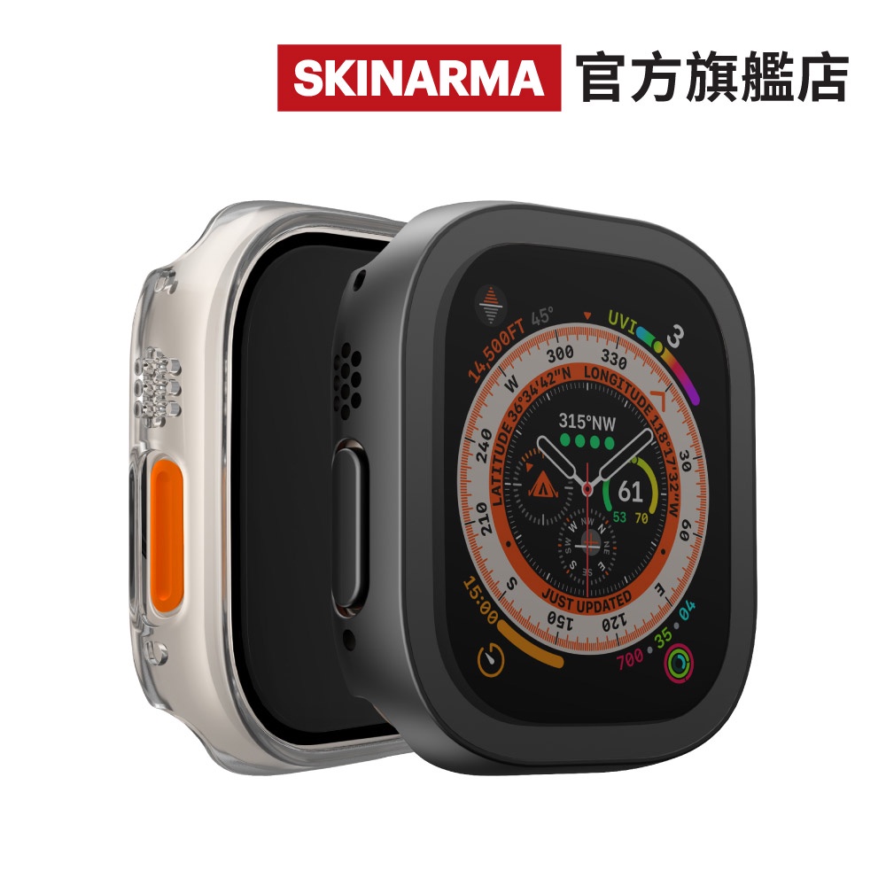 【SKINARMA】Apple Watch Ultra 透亮防指紋防刮保護殼(Gado)｜49 mm 錶殼 官方旗艦店