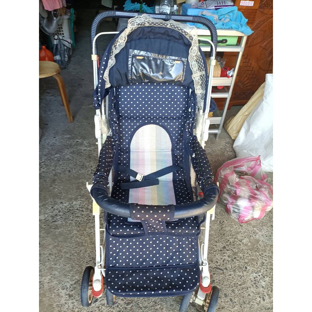 【銓芳家具】輕便型手推嬰兒車(藍色點點) 台灣製造 便型傘車 手推車 嬰兒推車 手推嬰幼兒車 1111225