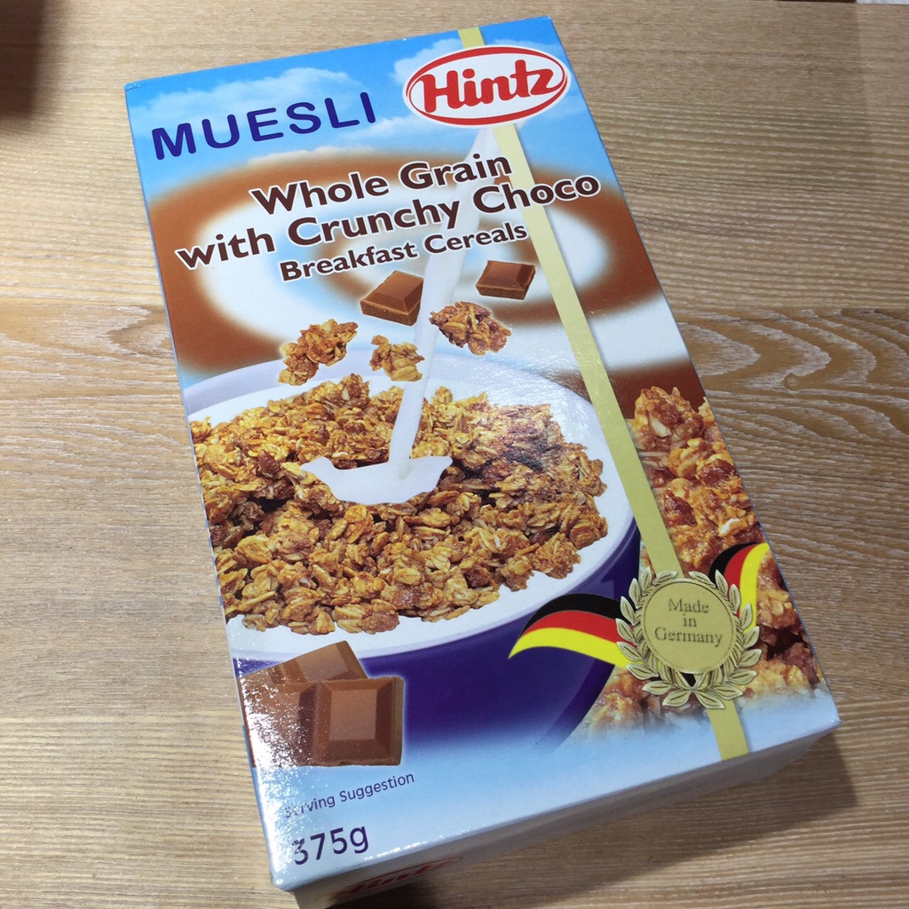 🍫德國Hintz 亨氏 全穀物 巧克力麥片 早餐麥片 Muesli 香脆可可口味 375g Crunchy Choco