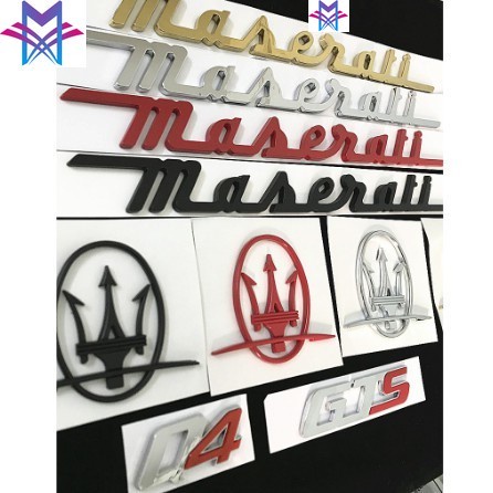 【現貨】瑪莎拉蒂Maserat 總裁吉博力Ghibli GT機蓋標Q4車貼字標後尾標標貼英文標汽車用品 車用裝飾品