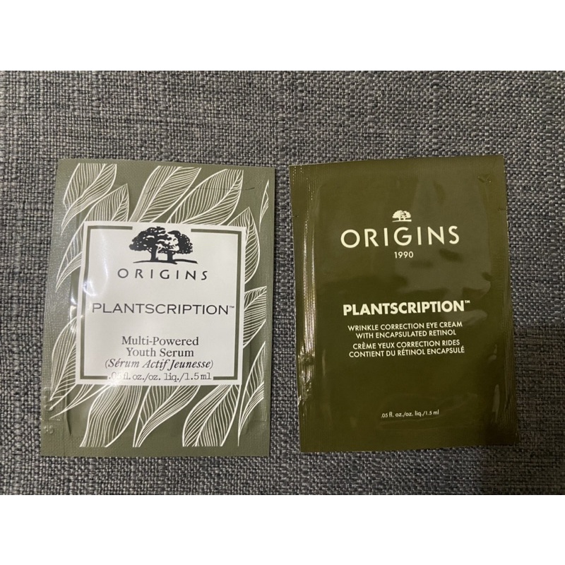 origins 品木宣言 駐顏有樹全效撫紋A醇眼霜 1.5ml/ 駐顏有樹全效抗精華1.5ml/天生麗質粉美肌面膜