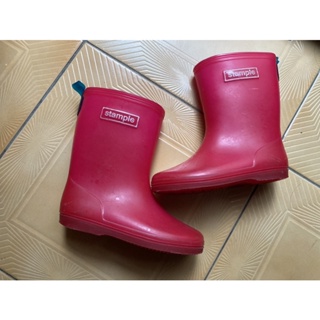［二手］日本Stample果凍粉色雨鞋（含鞋墊）16cm