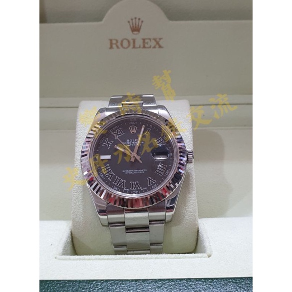 ROLEX 勞力士 Datejust II 蠔式日誌型 116334 灰色面盤 羅馬數字時標 41mm