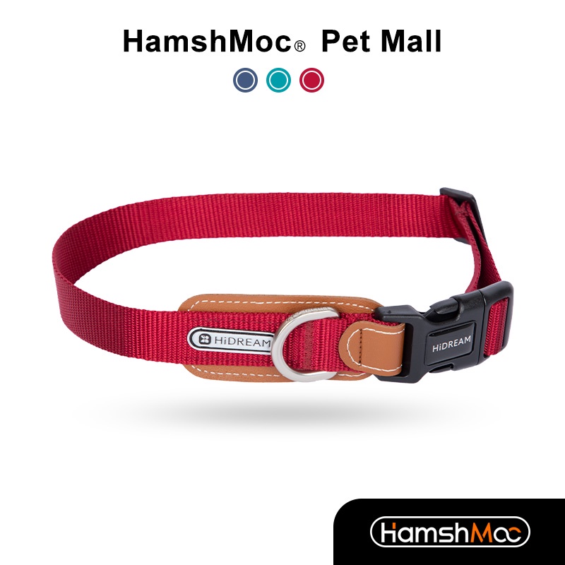HamshMoc 柔軟皮質狗狗項圈 可調整寵物脖圈 尼龍項圈 經典脖圈 高品質犬用遛狗牽引用品 小中大型犬【現貨速發】