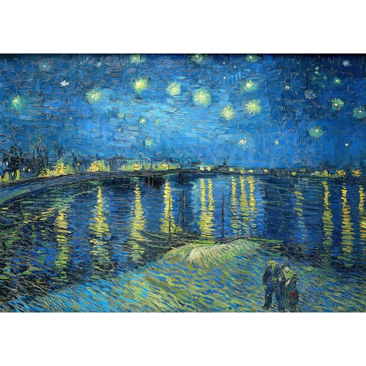 1140 1000片歐洲進口拼圖 ENI 名畫 梵谷 隆河上的星夜