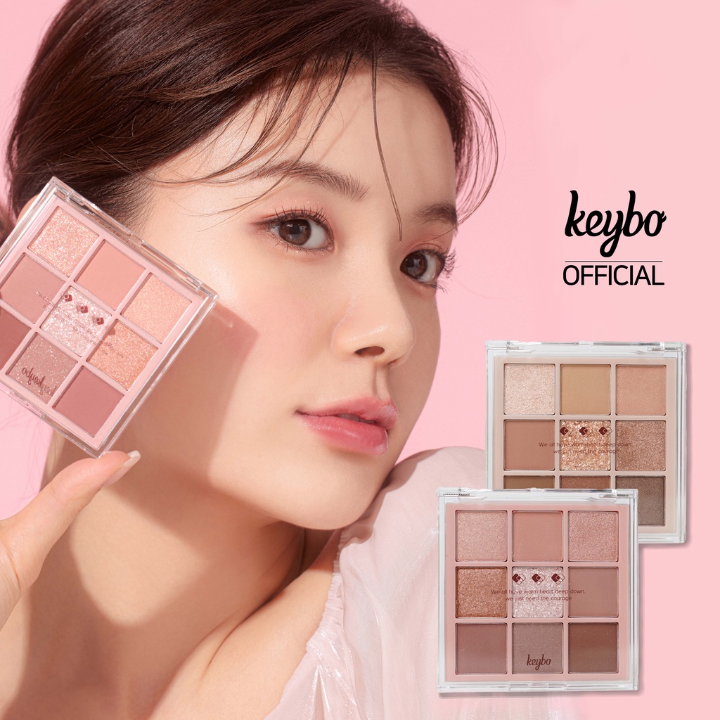 Keybo Fall in Love 眼影盤化妝套裝,9 色閃光和閃光和啞光多合一韓國眼影套裝