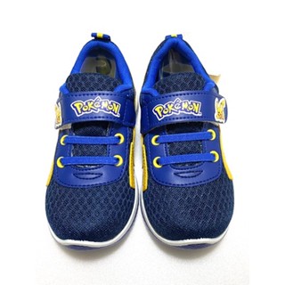 新品【免運】臺灣製 正版授權 Pokémon 寶可夢 皮卡丘 透氣 運動鞋布鞋 18-22cm【富貴金寶】7366藍