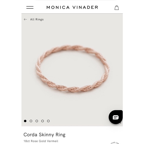 Monica Vinader Corda Skinny Ring
