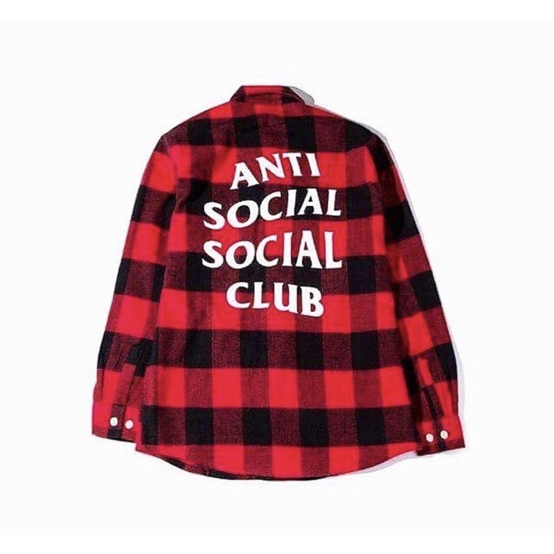 ASSC黑紅格子襯衫外套Antisocialsocialclub全新正品出清