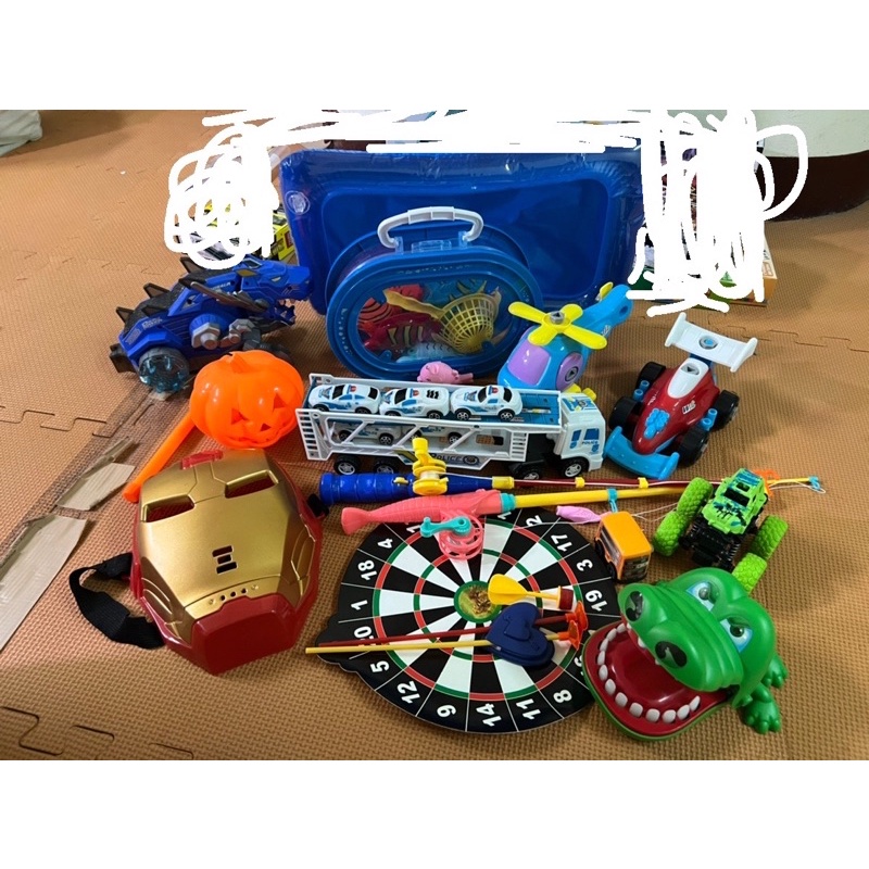 出清 4圖一起賣320元 只郵寄 整大箱一起出 二手玩具 恐龍模型 積木 雜物 幫幫龍 電動恐龍 軌道車