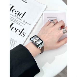Oppo Watch Free 錶帶 / OPPO 手環 2 皮質真皮針扣款錶帶配保護殼替換智慧錶帶高階時尚新款