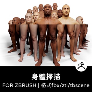 zbrush筆刷 | 人物身體掃描男人女人C4D角色maya遊戲角色UE5模型設計素材