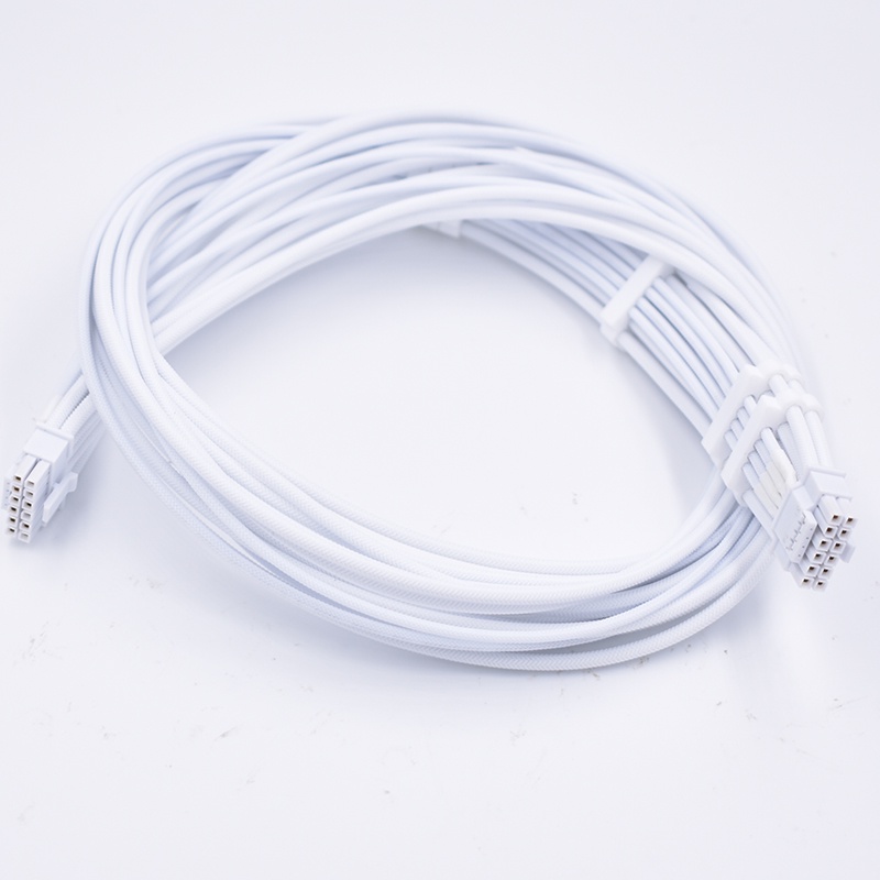 全白 ATX 3.0 12VHPWR 600W 公對公 16 (12+4) 針電纜,用於 RTX 4090TI/3090