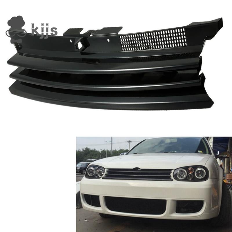 黑色汽車格柵前罩格柵 For-VW Volkswagen GOLF 4 MK4 GTI R32 1997-2004 1J