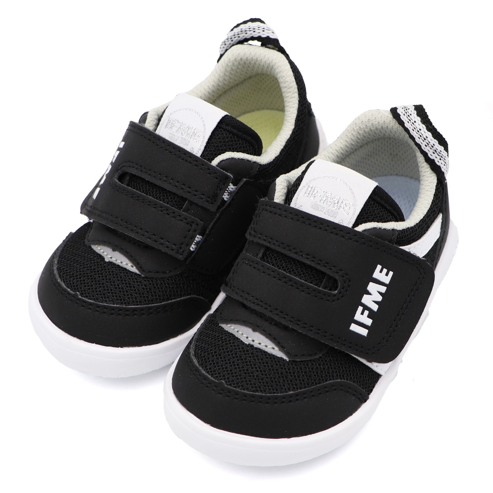 日本 IFME 機能童鞋 魔鬼氈 學步鞋 小童 黑白 R8919 (IF20-330911)