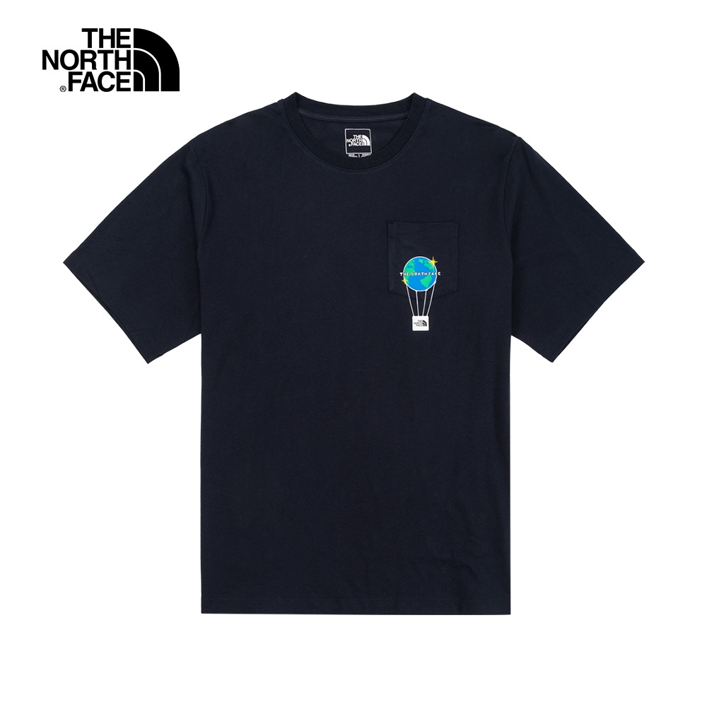 The North Face北面男女款深藍色熱氣球品牌印花短袖T恤｜7WDIRG1