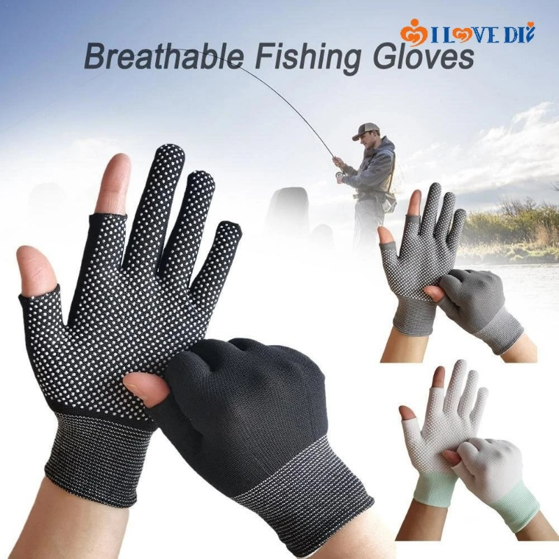 1 雙戶外運動防風保暖釣魚手套/外露兩指觸摸手機屏幕手套