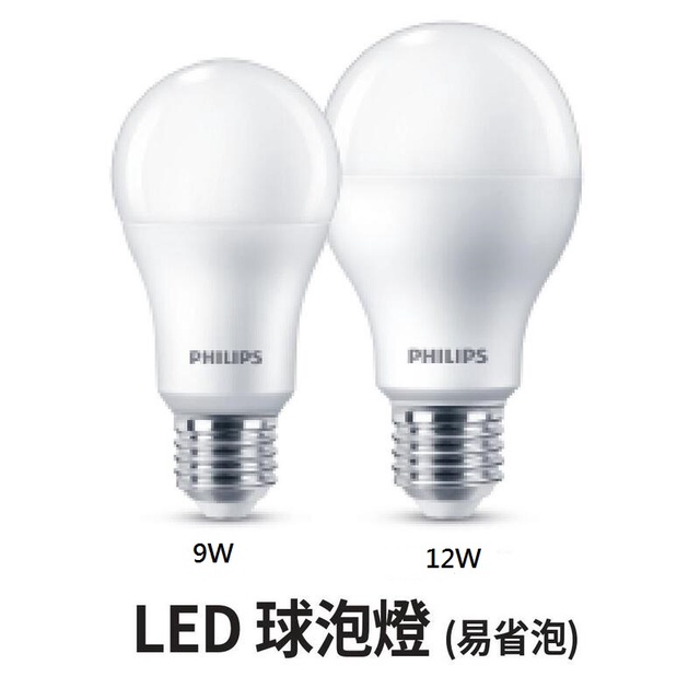 【Philips 飛利浦】LED 9W 11W 12W E27 6500K 全電壓 白光/黃光 易省 球泡燈