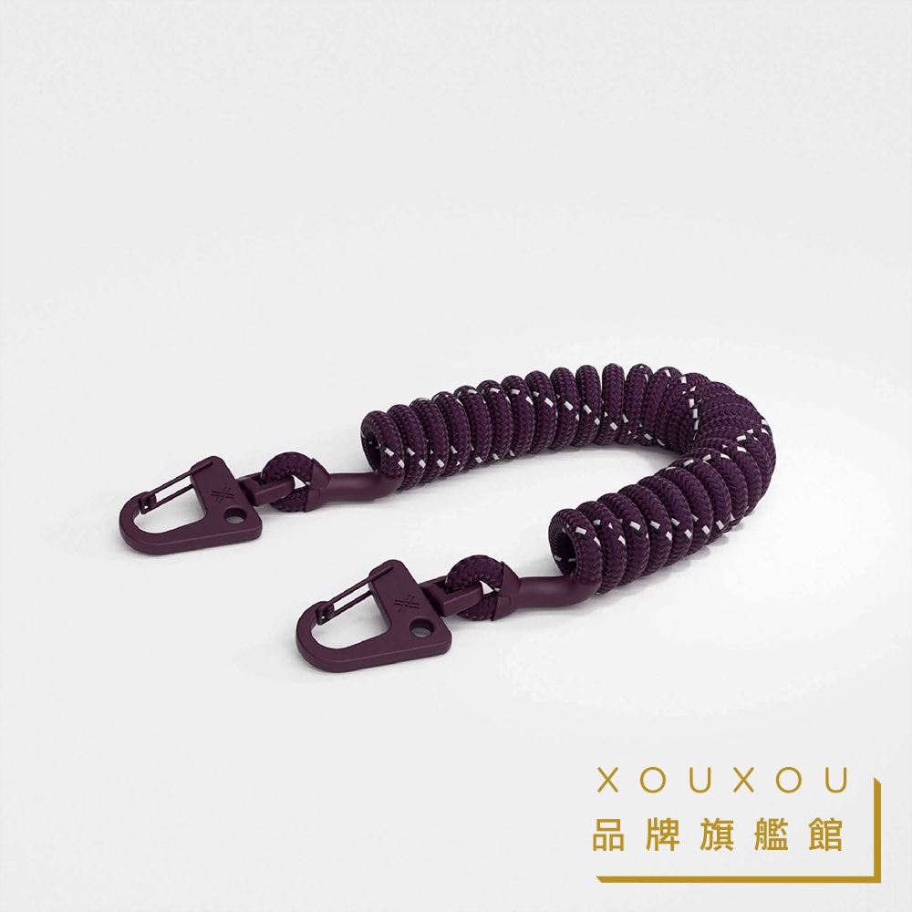 XOUXOU / 捲線安全掛繩-勃根地紫 機能安全帶 防掉落扣繩