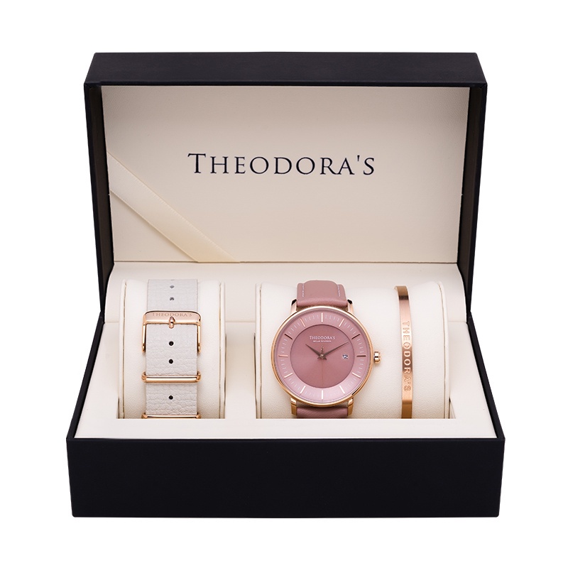 【THEODORA'S】手錶飾品1+2禮盒-女款 Aurora 太陽能手錶 簡約款【希奧朵拉】