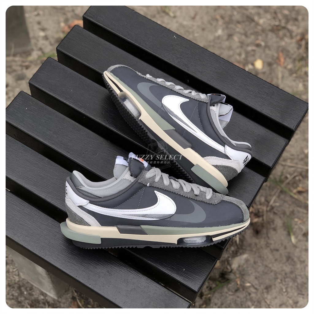 【逢甲FUZZY】Sacai x Nike Zoom Cortez SP 聯名款 阿甘鞋 灰白 DQ0581-001