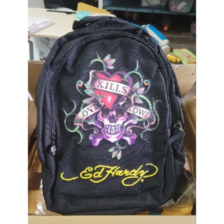 二手 ED HARDY 骷髏頭 後背包 大學包 書包