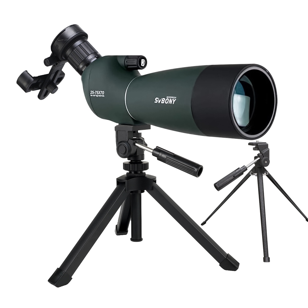 SVBONY SV28 彎角觀靶鏡賞鳥望遠鏡帶三腳架手機支架防水單筒望遠鏡用於射箭賞鳥野生動物攝影