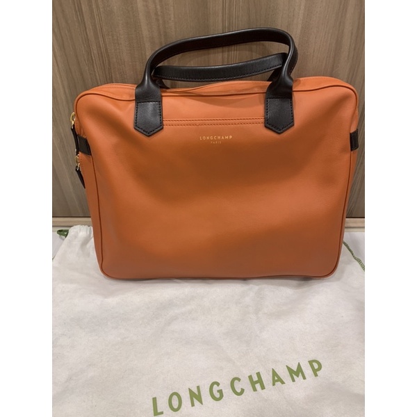 專櫃正品全新 longchamp 公事包 真皮牛皮