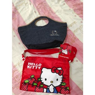 hello kitty 正品肩包肩背包 媽媽小包，收納包，牛仔布手拿包