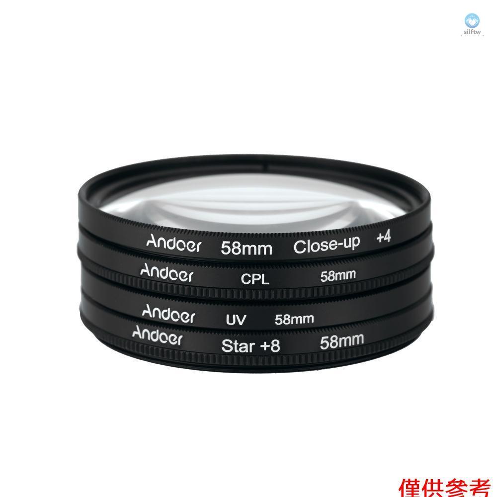 安多爾58mm UV+CPL+特寫+4+星8點濾鏡圓形