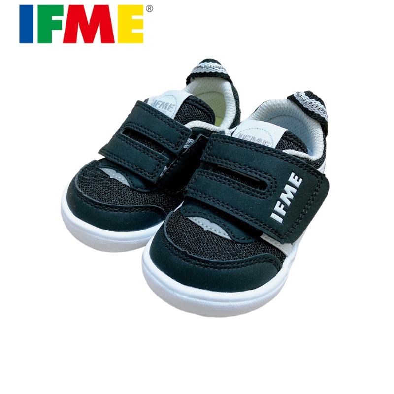 [現貨]IFME (適合腳長11~14公分) 酷炫黑 男寶寶鞋 日本機能鞋 跑步鞋 足弓鞋墊 小童運動鞋