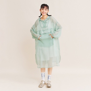 【Dailo】罩紗內搭鴨鴨印花-女長袖洋裝 罩紗 藍 綠(二色/版型適中)