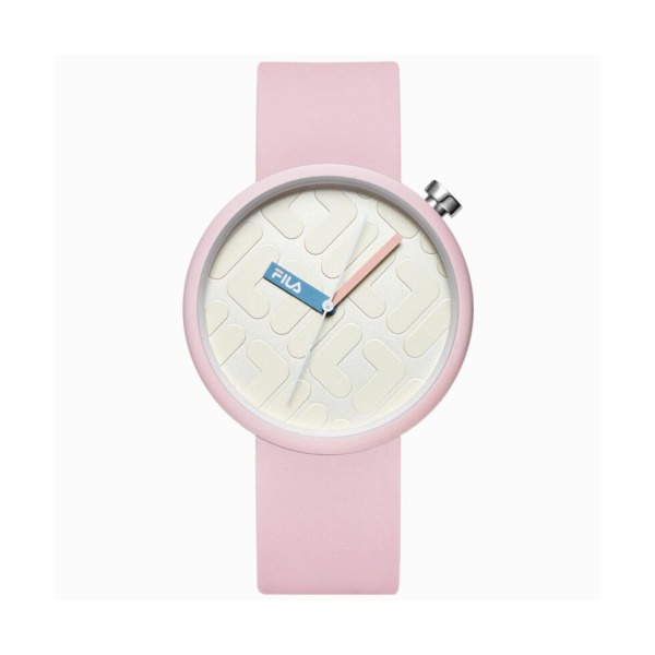 【FILA Watch】完美時尚立體浮雕LOGO潮流矽膠腕錶-粉 38-6127-002