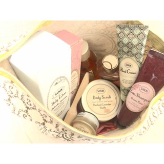 sabon💗超值10件大禮包組：綠玫瑰香蘋薰衣草PLV身體乳磨砂膏洗髮精沐浴油磨砂膏保濕玫瑰花瓣凍膜化妝包 禮盒組合