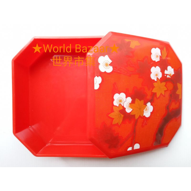 ★世界市集★ 九成新 八角形單格糖果盒 過年必備 日式糖果盒 紅色 糖果 餅乾 堅果 巧克力