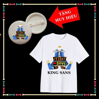 King Sans 短袖兒童 T 恤上衣 5 Sans,全彩,襯衫尺寸從 10 公斤到 90 公斤,免費帶徽章