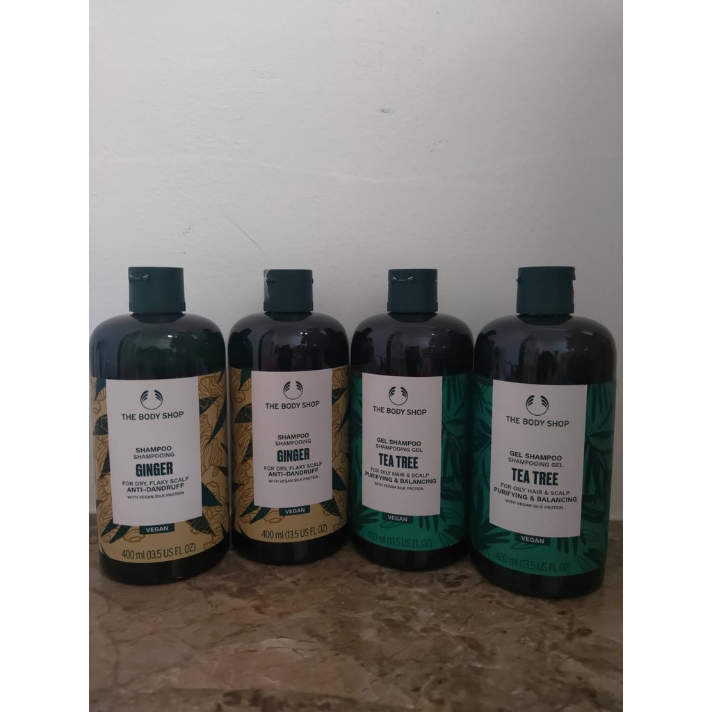 《The Body Shop 美體小舖》茶樹淨化洗髮精 / 薑根鏗活調理洗髮精 400 ml🌟全新/未拆封